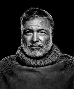 Striking famous portrait of Ernest Hemingway gives the viewer a solid understanding of Ernests personality